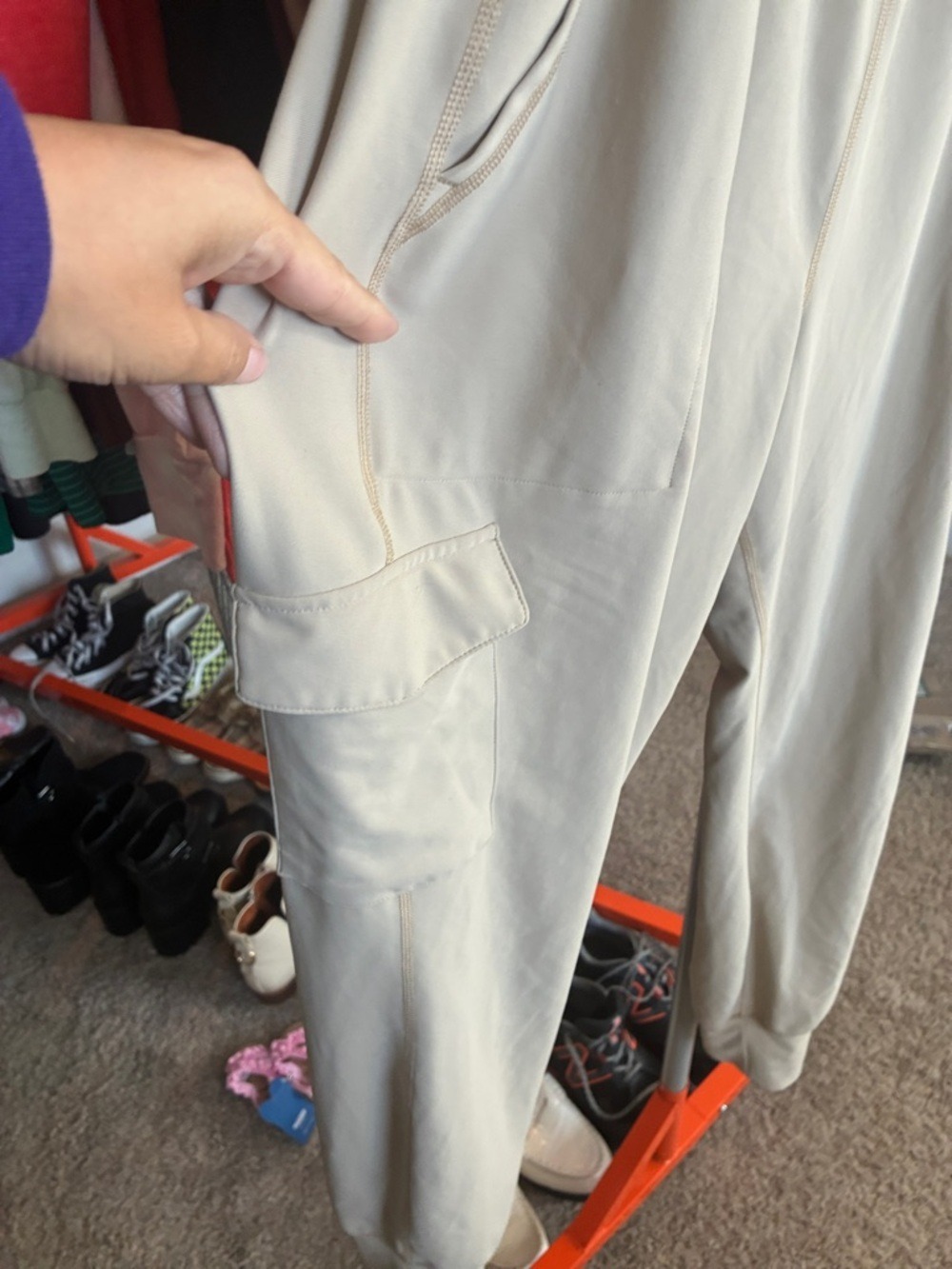 Old Navy Beige High-Rise Cargo Joggers - Picture 6 of 6